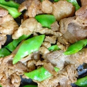 生姜風味☆豚肉とモロッコいんげんの炒め物